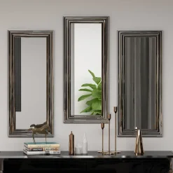 Specchio Argento Trasparente Modulabile set da 3 40x40h cm, Forma Rettangolare - Ortona