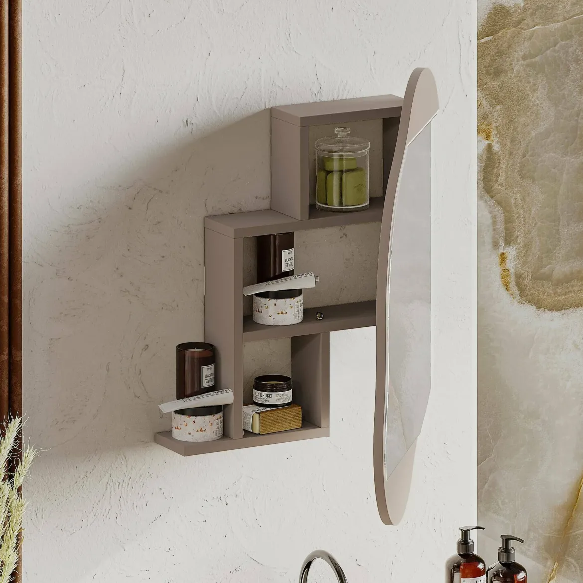 Specchio beige 60x75h cm - Asterisco