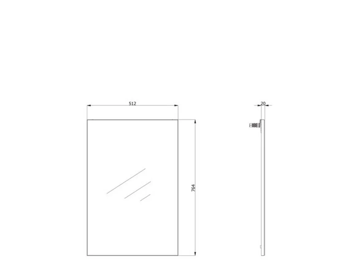 Specchio Bianco kit Fissaggio a Muro Incluso Forma Rettangolare 51x76.5h cm - Pinerolo