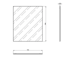 Specchio Bianco kit Fissaggio a Muro Incluso Forma Rettangolare 79x95h cm - Civitella