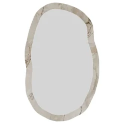 Specchio Bianco Marmo Trasparente Forma Ovale Tipologia a Parete 52x86h cm, Colore Struttura Trasparente - Tromello