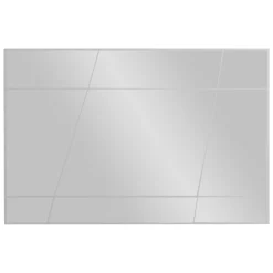 Specchio Bianco Trasparente Dettagli Geometrici Forma Rettangolare 50x75h cm, Tipologia a Parete - Agliano