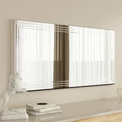 Specchio Bianco Trasparente Forma Rettangolare Tipologia a Parete 60x120h cm, Colore Struttura Trasparente - Roure