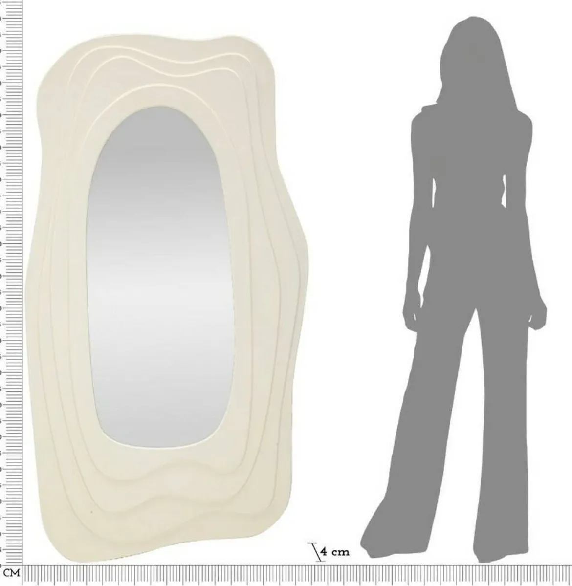 Specchio bianco 90x165h cm - Pregola