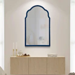 Specchio blu Trasparente Cornice Sagomata Forma Rettangolare 62x100h cm, Tipologia a Parete - Gameba
