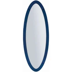 Specchio blu Trasparente Forma Ovale Tipologia a Parete 55x150h cm, Colore Struttura Trasparente - Trakai