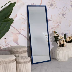 Specchio blu Trasparente Forma Rettangolare Tipologia a Parete 55x150h cm, Colore Struttura Trasparente - Sibiu