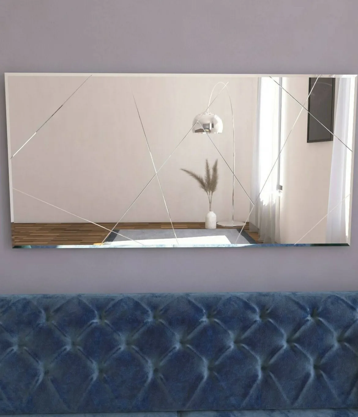 Specchio grande bianco 120x60h cm - Corallo