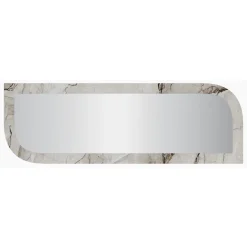 Specchio Grigio Marmo Trasparente Forma Rettangolare Tipologia a Parete 120x40h cm, Colore Struttura Trasparente - Grana
