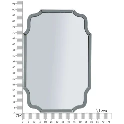 Specchio Grigio Trasparente Cornice Sagomata Forma Rettangolare 60x90h cm, Tipologia a Parete - Jajce