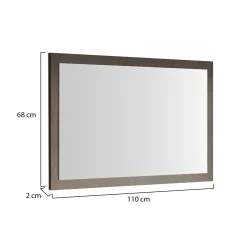 Specchio Marrone Bronzo Forma Rettangolare Tipologia da Appendere 110x68h cm, Materiale Struttura in Vetro - Isontino