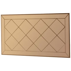 Specchio Marrone Bronzo Trasparente Dettagli Geometrici Forma Rettangolare 60x120h cm, Colore Struttura Trasparente - Sormano