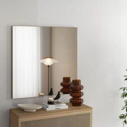 Specchio Marrone kit Fissaggio a Muro Incluso Forma Quadrato 80x80h cm - Padula