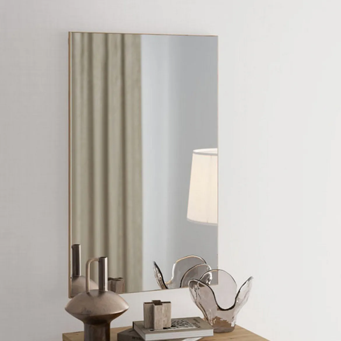 Specchio Marrone kit Fissaggio a Muro Incluso Forma Rettangolare 51x83h cm - Martis