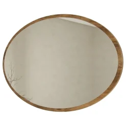 Specchio Marrone Noce Trasparente Forma Ovale Tipologia a Parete 60x90h cm, Colore Struttura Trasparente - Trens