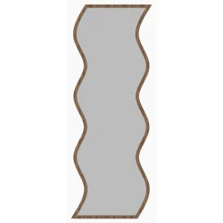 Specchio Marrone Noce Trasparente Forma Rettangolare Tipologia a Parete 40x120h cm, Colore Struttura Trasparente - Metonoka