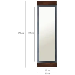 Specchio Marrone Noce Trasparente Mensola Inclusa Forma Rotondo 70x70h cm, Colore Struttura Trasparente - Spello