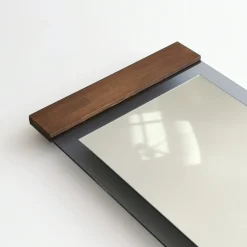 Specchio Marrone Noce Trasparente Mensola Inclusa Forma Rotondo 70x70h cm, Colore Struttura Trasparente - Spello