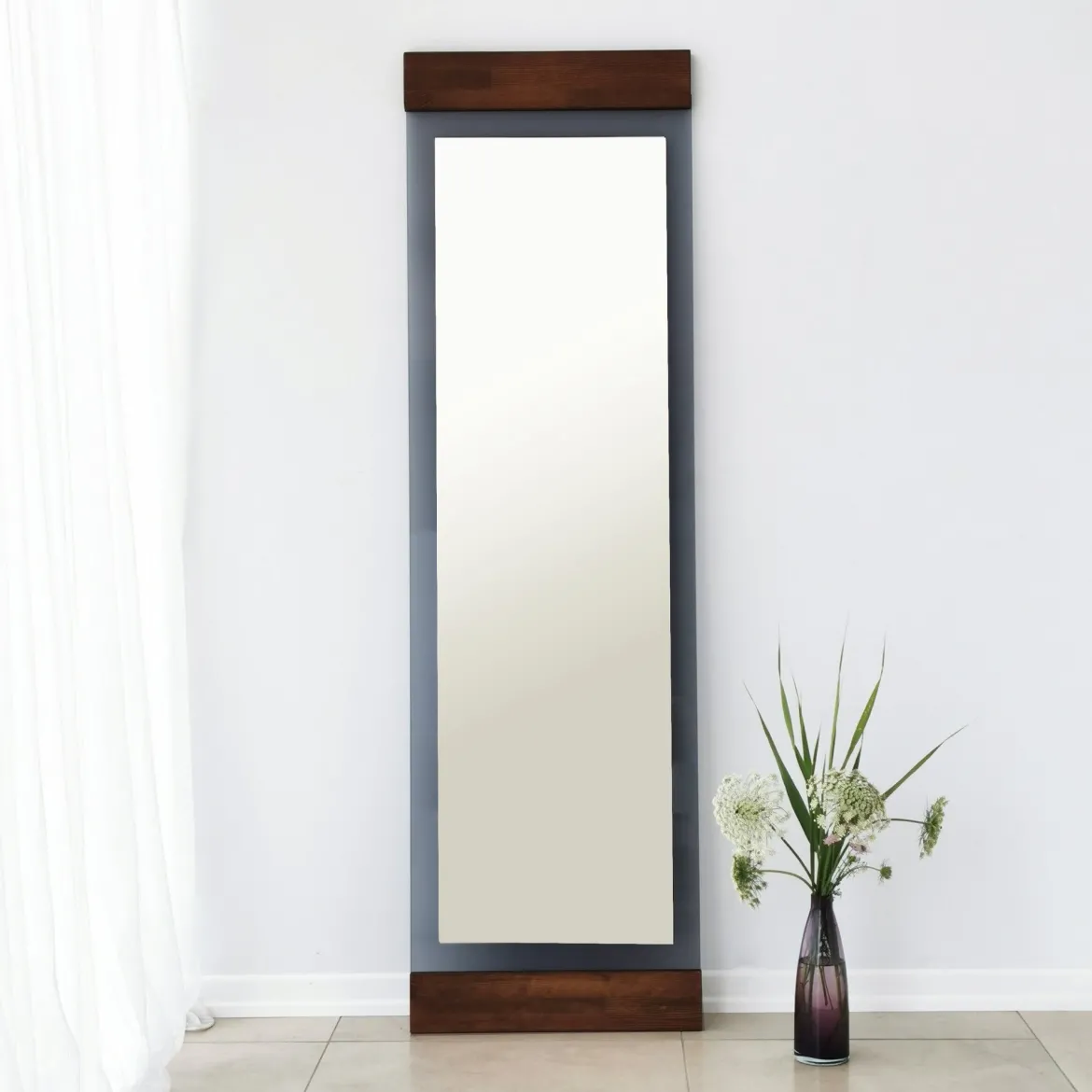 Specchio Marrone Noce Trasparente Mensola Inclusa Forma Rotondo 70x70h cm, Colore Struttura Trasparente - Spello