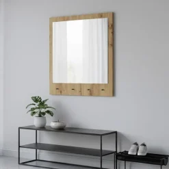 Specchio Marrone Rovere Nodi Forma Rettangolare Tipologia da Appendere 78x76h cm, Materiale Struttura in Vetro - Cherasco