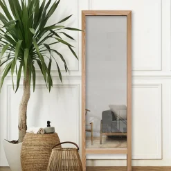 Specchio Marrone Rovere Trasparente Forma Rettangolare Tipologia a Terra 50x160h cm, Colore Struttura Trasparente - Bissone