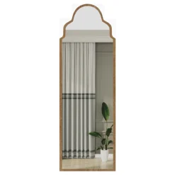Specchio Marrone Rovere Trasparente Forma Rettangolare Tipologia a Terra 50x160h cm, Colore Struttura Trasparente - Vitta