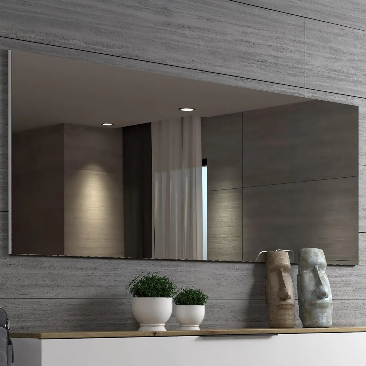 Specchio moderno bianco lucido 160x65h cm - Ayana