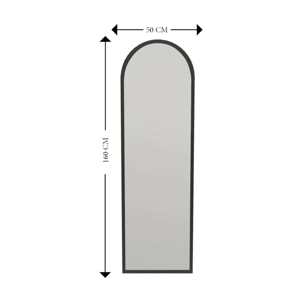Specchio nero con cavalletto 50x160h cm - Artus