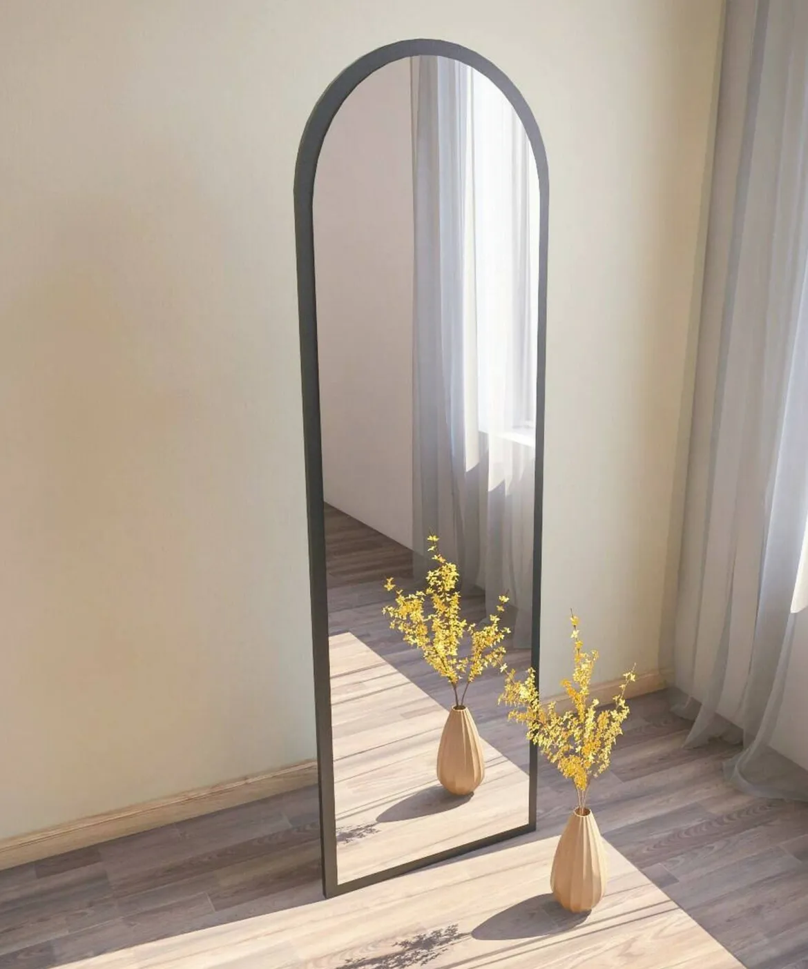Specchio nero con cavalletto 50x160h cm - Artus