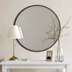 Specchio Nero Trasparente Forma Rotondo Tipologia a Parete 60x60h cm, Colore Struttura Trasparente - Drizzona