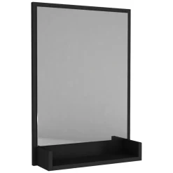 Specchio Nero Trasparente Mensola Inclusa Forma Rettangolare 45x75h cm, Tipologia a Parete - Ticineto