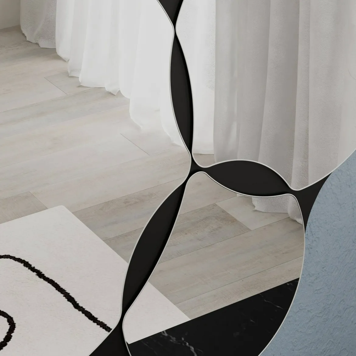Specchio nero 75x51h cm - Nesso