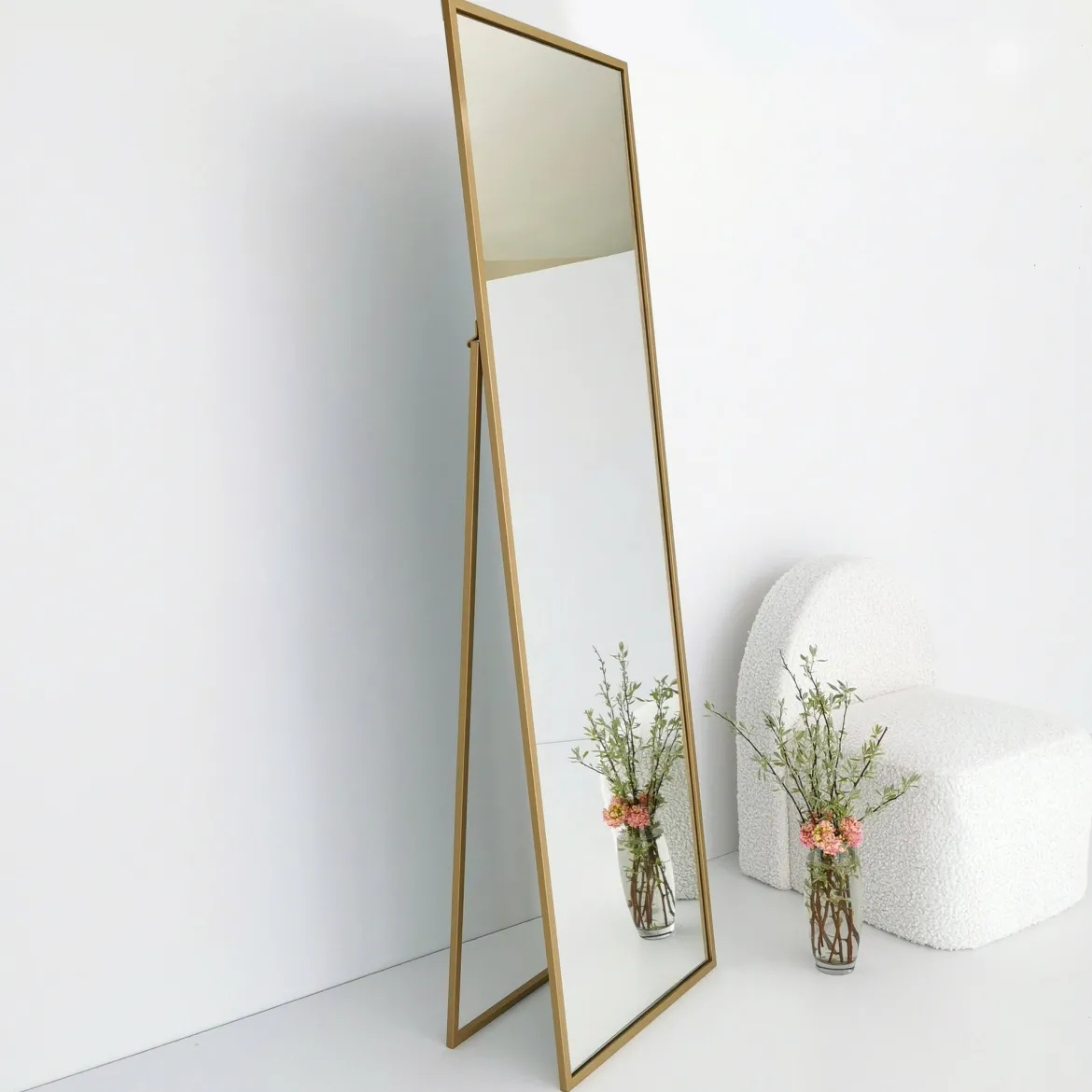 Specchio oro con cavalletto nero 50x170h cm - Ronzone