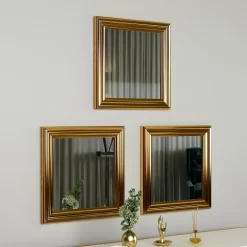 Specchio oro Trasparente Modulabile set da 3 40x40h cm, Forma Rettangolare - Ferno