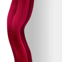 Specchio Rosa Trasparente Cornice Ondulata Effetto Velluto Forma Rettangolare 60x160h cm, Tipologia a Parete - Allen