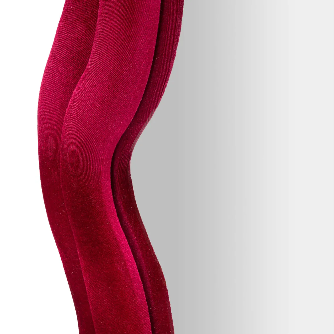 Specchio Rosa Trasparente Cornice Ondulata Effetto Velluto Forma Rettangolare 60x160h cm, Tipologia a Parete - Allen