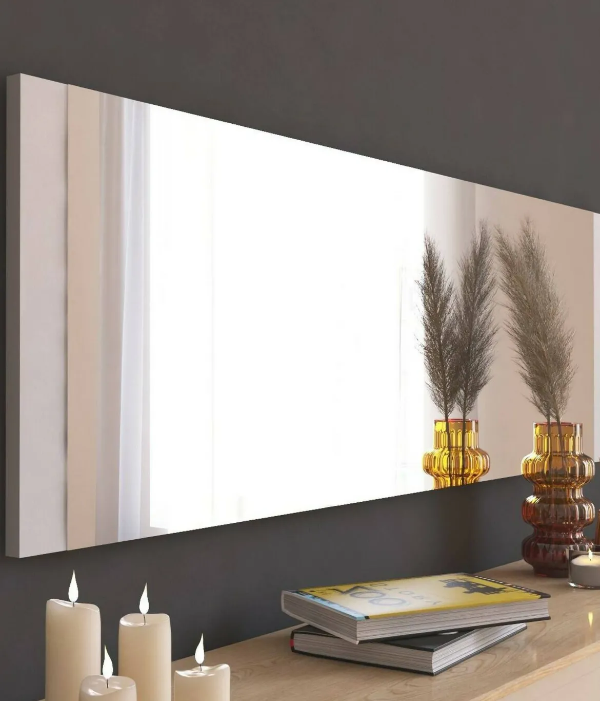 Specchio soggiorno bianco 40x120h cm - Fiammetta