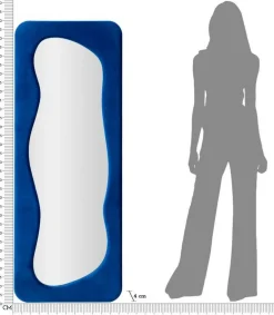 Specchio stretto blu 40x160h cm - Casciago