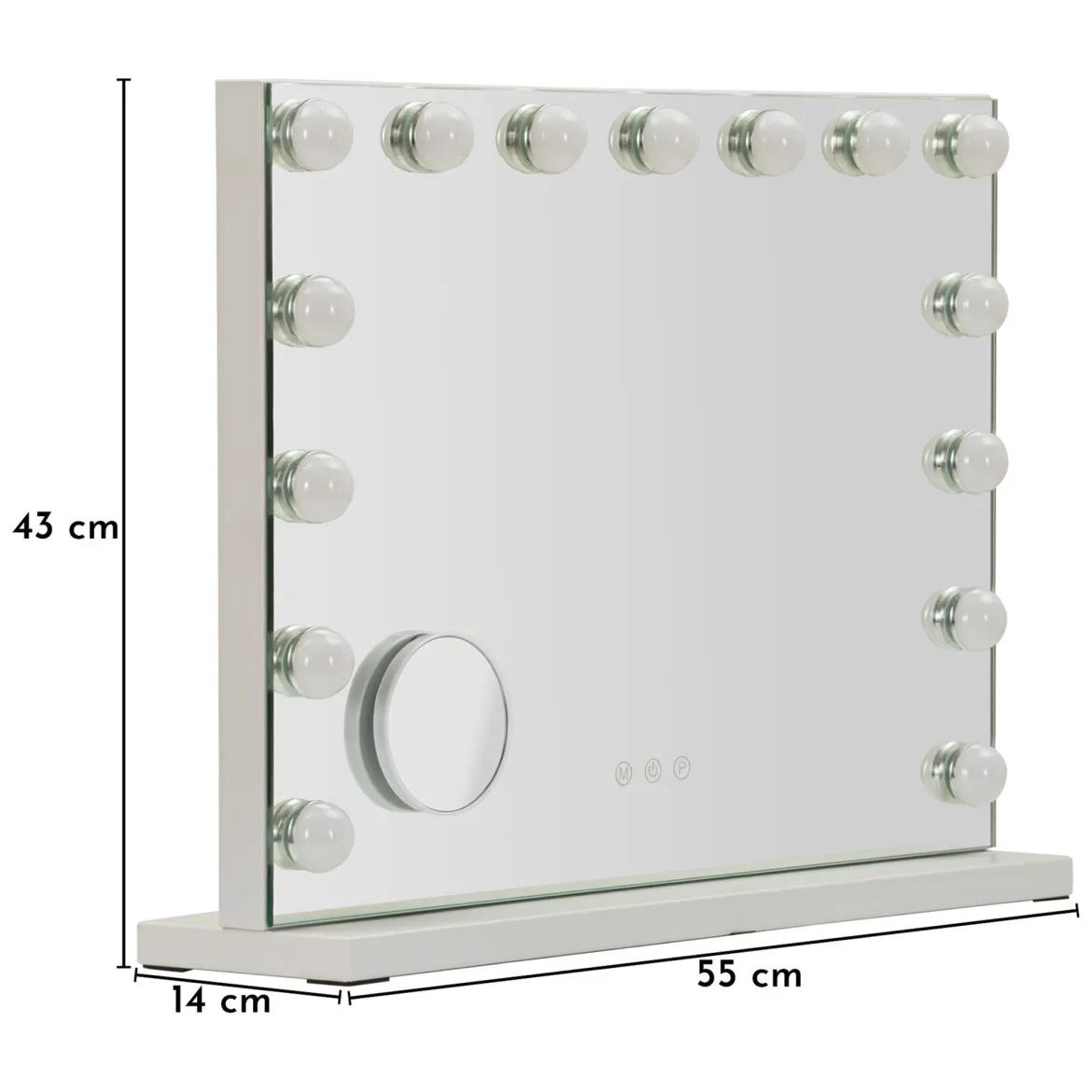 Specchio Trasparente Lampadine Incluse Forma Rettangolare 61x47h cm, Tipologia a Parete - Galiseri