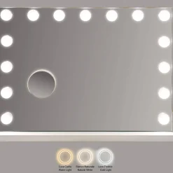 Specchio Trasparente Lampadine Incluse Forma Rettangolare 61x47h cm, Tipologia a Parete - Galiseri