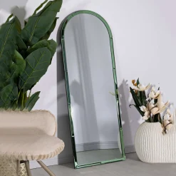 Specchio Verde Trasparente Forma Rettangolare Tipologia a Parete 55x150h cm, Colore Struttura Trasparente - Nida
