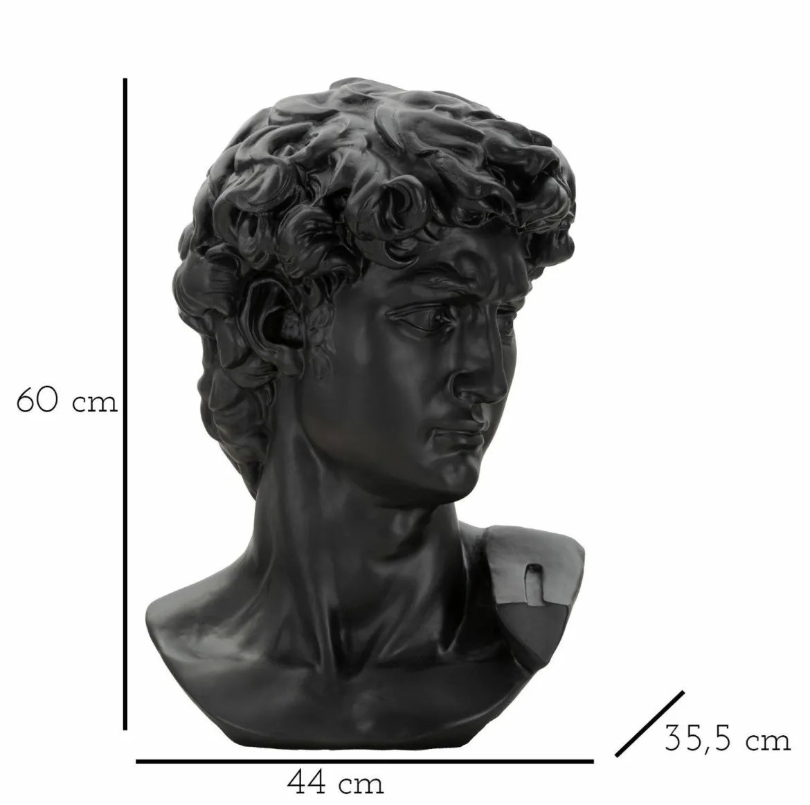Statua Acquerello, 44x36 h60 cm, Nero