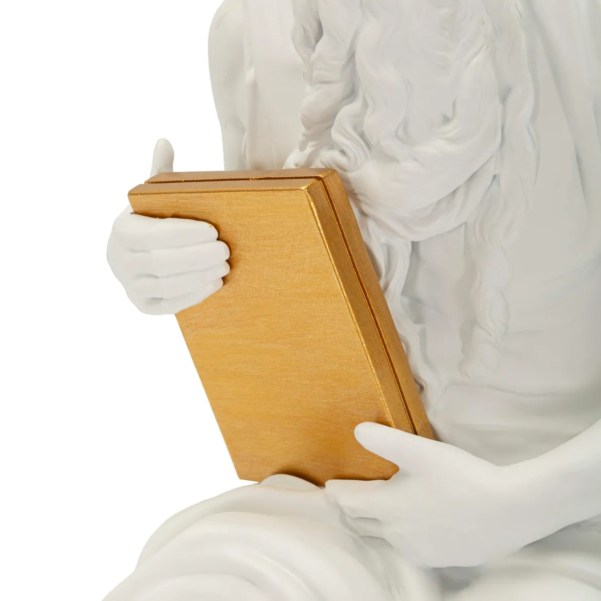 Statua Bianco oro Statua Fermalibro Colore Struttura oro, - Faropa