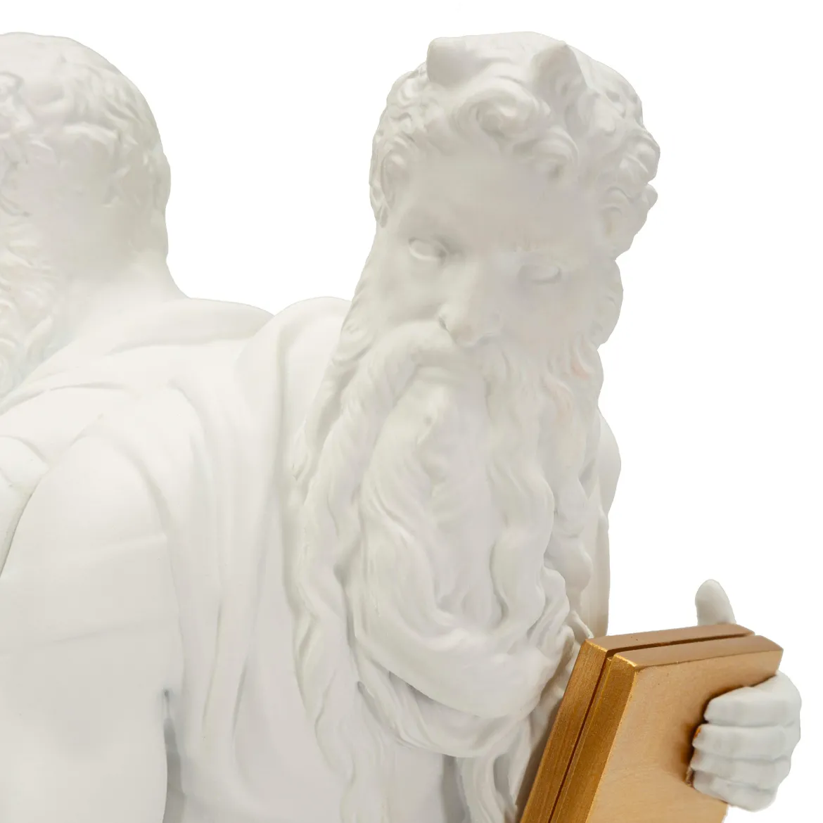 Statua Bianco oro Statua Fermalibro Colore Struttura oro, - Faropa