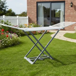 Stendibiancheria Bianco Grigio Stendibiancheria Colore Struttura Grigio, Made in Italy - Betts