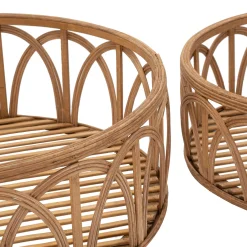 Svuotatasche Marrone set da 3 in Rattan, - Famorite