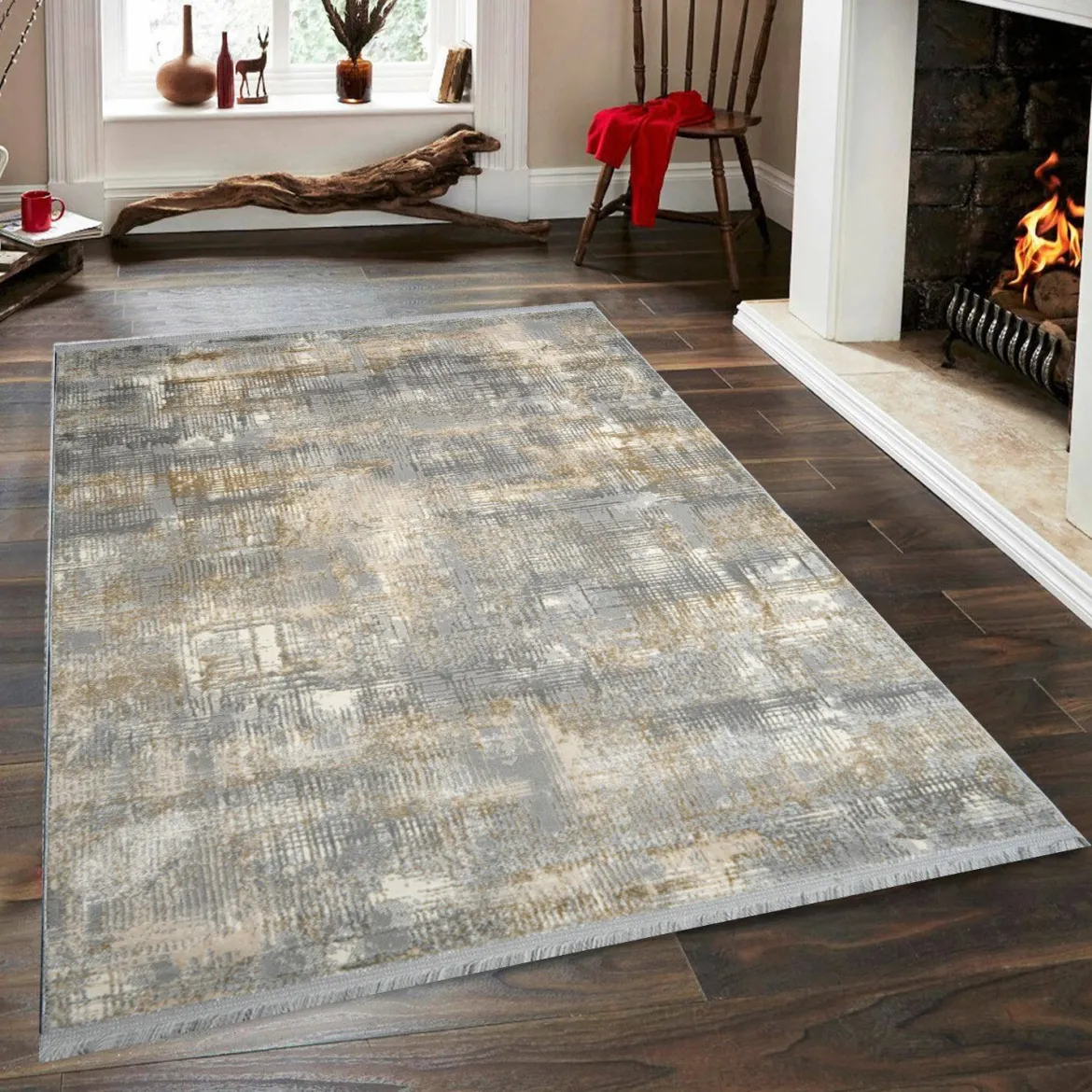 Tappeto Bellefontaine, Grigio e Beige, 200x290 cm