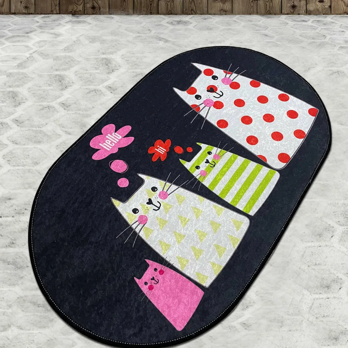 Tappeto da bagno Piqua, 100x80 cm, Multicolore