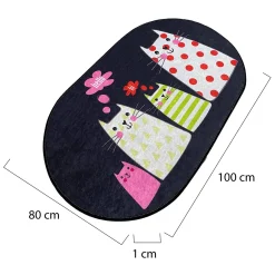 Tappeto da bagno Piqua, 100x80 cm, Multicolore