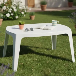 Tavolino da Esterno Bianco 2 Posti 76x49x43h cm, Made in Italy - Mclendon